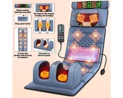 Mygroot - Massagematras - Elektrische vibrerende verwarming - Infrarood stimulator - Kussen voor nek - Rugvoet - Volledige lichaamspijn - Stressverlichting - Lichaam ontspannen - Totale massage.