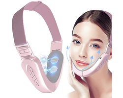 NAXSIR EMS Gezichtsmassager - V-Vorm Gezichtsversteviger & Halslift - Elektrisch Massageapparaat tegen Rimpels - Met Verwarming & Kleurlichttherapie