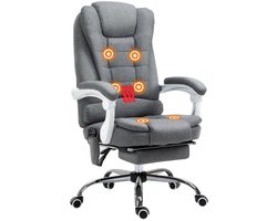 Stemily Massagestoel - 6-Punts Massage - Verwarming - Verstelbare Rugleuning - Voetsteun - 360° draaibaar - 65×70×111-119cm