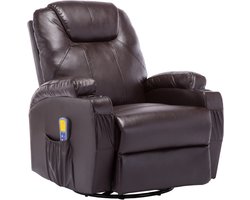 vidaXL - Massagestoel - schommelend - kunstleer - bruin
