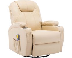vidaXL - Massagestoel - schommelend - kunstleer - crèmekleurig