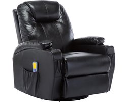 vidaXL - Massagestoel - schommelend - kunstleer - zwart