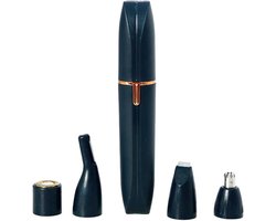 4-in-1 elektrische trimmer, wenkbrauwtrimmer, draadloos scheerapparaat, neushaartrimmer, oplaadbaar, lichtgewicht en draagbaar, blauw.