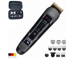 Beurer MN9X Limited Edition 25 Multigroomer – 11-in-1 Trimmer, Tondeuse & Bodygroomer – Baardtrimmer, Precisietrimmer, Neustrimmer & Oorhaartrimmer – Waterbestendig – 90 Min Accu – Inclusief Hardcase & Accessoires - Antraciet/bordeaux