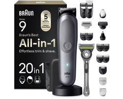Braun All-in-One Series 9 - 20-in-1 Kit - Trimmer - Baardtrimmer - Tondeuse - AIO9540 - Grijs - voor Mannen