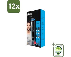 Braun - Trimset - 7-in-1 - 1 Trim Apparaat - 6 Opzetstukken - Voordeelverpakking - 12 stuks - Baardtrimmer - Scheerapparaat