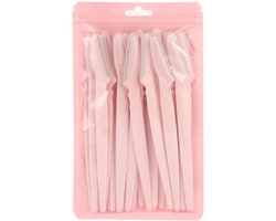 Mmgoqqt - 25 Stuks - Wenkbrauwtrimmen - Gezichtshaarverwijderen - Trimmer - roze - Unisex - Veilig - Efficiënt - wenkbrauwscheermes