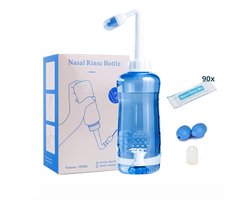 GOODTS - Neusdouche - 90 x Spoelzout - Verlichting van Verstopte Neus – Neusdouche Volwassenen - Nasaal Spoelzout - Neusreiniger – Zoutoplossing – Neusspoeler – Neus Douche