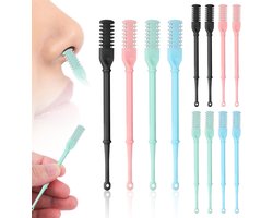 15pcs Neus Haar Trimmer - 2-in-1 Handmatige Neus Haar Trimmer - Neus Haar Plukker - Rotonde Neus Haar Trimmer voor Mannen en Vrouwen - Zwart, Blauw, Roze, Groen, Off White