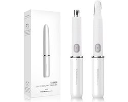 2-in-1 elektrische haartrimmer voor dames en heren - ideaal voor wenkbrauwen, neus- en oorhaar