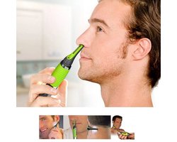 2-in-1 neushaartrimmer en gezichtshaarverwijderaar Geschikt voor mannen - Werkt op batterijen, waterdicht, draagbaar - Kan neushaar, oorhaar, wenkbrauwen en kinhaar trimmen.