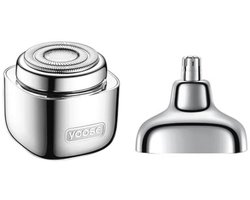 2-in-1 Neushaartrimmer en Mini-Scheerapparaat - IPX7 Waterdicht met Magnetische Wisselkoppen