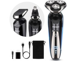 3-in-1 Elektrisch Scheerapparaat voor Mannen - Waterdicht, Met Precisietrimmer en Neustrimmer