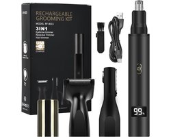 3-in-1 Neushaartrimmer voor Dames en Heren met LED-indicator - USB Oplaadbaar en Waterdicht