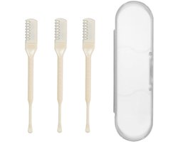 3 stuks - Neushaarmes - neustrimmer - neustrimmer mannen - neustrimmer vrouwen - dubbele kop - Handmatig - Lichtbeige