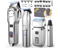 4-in-1 Draadloze Tondeuseset voor Heren - Waterdichte Tools voor Haar- en Lichaamsverzorging