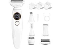 5-in-1 Dames Scheerapparaat - Waterdichte Elektrische Scheerapparaat voor Gezicht en Lichaam