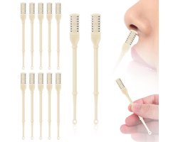 Allecto Plus - Neushaartrimmer 360° Roterend voor Mannen en Vrouwen - 12 Stuks - Dubbelzijdig Neushaarreiniger - Oorpeuter - Handmatig Neushaarverwijderingsgereedschap - Wit.