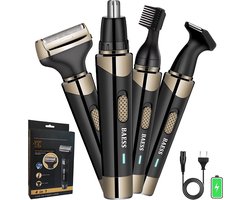 BAESS 4 in 1 Neustrimmer - Wenkbrauw trimmer - Oortrimmer - Scheerapparaat - Neushaartrimmer Oplaadbaar - Mannen & Vrouwen
