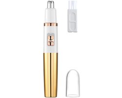 CLVP® Wenkbrauw Trimmer - Precisietrimmer - Neushaartrimmer - Oortrimmer - Waterdicht - Oplaadbaar -Goud met wit