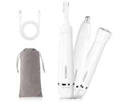 Draadloze Neushaartrimmer voor Vrouwen - 3 in 1 Elektrische Gezichtsbeharing Verwijderaar, Oplaadbare en Waterdichte Scheermes voor Neus, Oren en Wenkbrauwen