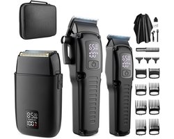Draadloze Professionele Haar Trimmer en Tondeuse Set voor Mannen met Precisie T-Blade
