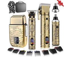 Draadloze Tondeuse en Trimmers voor Heren met LCD-display - Professioneel Scheerapparaat en Neushaartrimmer