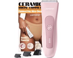 Elektrisch scheerapparaat voor dames, intiem scheerapparaat voor vrouwen, intieme zone met 3 beschermingsvoorzieningen en verwisselbare keramische meskoppen, trimmer voor dames, intieme zone