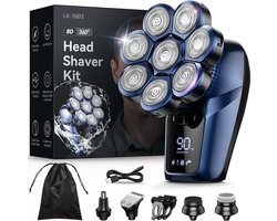Elektrisch Scheerapparaat voor Mannen - 8D Roterend Scheerhoofd & Neus Trimmer - Waterdicht Nat/Droog Gebruik