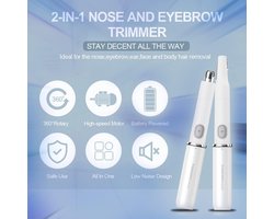 Elektrische 2-in-1 Haren Trimmer voor Gezicht, Neus, Oor en Wenkbrauwen - Voor Mannen en Vrouwen