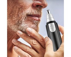 Elektrische Neus- en Oortrimmer voor Mannen – Pijnloze Precisie Neushaartrimmer & Gezichtstrimmer – Oplaadbaar, Draagbaar en Waterbestendig – Zwart