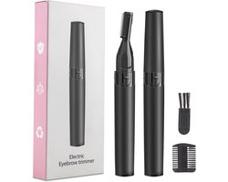 Elektrische Wenkbrauwtrimmer - Pijnloze Gezichtshaarverwijderaar met Kam voor Nauwkeurige Trim