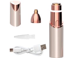 Facial Hair Remover and Eyebrow Trimmer - 2 in 1 Facial Hair Removal Epilators for Women - Rechargeable Travel Face Hair Razor Bikini Shaver for Face Peach Fuzz Lips Chin Armpit Body (White)