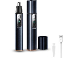 Gloovon® - Neustrimmer - Neustrimmer mannen - Oorhaar trimmer - Oplaadbaar - Batterijvertoning - Mannen & Vrouwen - Zwart