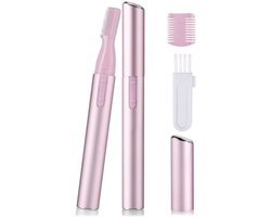 JeiibrZui Wenkbrauwtrimmer - Persoonlijke Trimmer Voor Vrouwen - Pijnloos Ontwerp Nauwkeurige Haarverwijdering - 1 Stuk - Voor Gezicht Lip Kin Roze