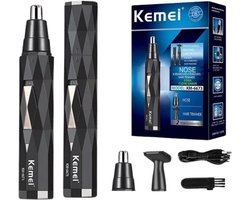 Kemei - Neustrimmer - neus, oor en wenkbrauw trimmer - 2 in 1 - oplaadbaar