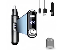 longziming - Neustrimmer - Detailtrimmer - Oortrimmer - USB-C oplaadbaar - 360° roterende roestvrijstalen messen - IPX7 waterdicht - LED batterij-indicator