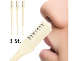 Neushaarmes I Neushaartrimmer I RVS Scheermes I Kunststof grip I Roterende Neushaar Knipper I 3 Stuks