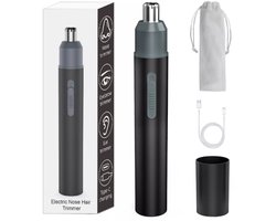 Neushaartrimmer 2 in 1 – Oplaadbaar – Dubbelzijdig mes – Oor trimmer – Wenkbrauw Trimmer – Mannen – Neushaar trimmer – Zwart
