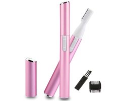 Neushaartrimmer en wenkbrauwtrimmer, inclusief 2 opzetstukken, kan ook gebruikt worden voor het trimmen van wenkbrauwen, unisex, neushaartrimmer, wenkbrauwtrimmer, roze.