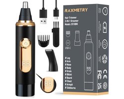 Neushaartrimmer Heren - 3-in-1 Tondeuseset voor Oren, Baard en Wenkbrauwen