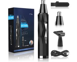 Neushaartrimmer, Professionele Pijnvrije Elektrische Neushaartrimmer, Lichtgewicht Oplaadbare Persoonlijke Trimmer, Oor-neushaartrimmer voor Mannen en Vrouwen Waterdichte Dubbele Messen Wenkbrauw Lippen Lichaam Gezichtshaarverwijdering