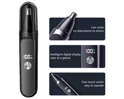 Neushaartrimmer voor mannen en vrouwen - 2025 Neushaartrimmer Clipper Pro - 14.000 RPM motor met LED-display, Type C oplaadbare oorhaartrimmer met dubbelzijdige messen, IPX7 waterdicht
