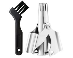 Neushaartrimmer voor Mannen en Vrouwen – Compacte Neustrimmer – Roestvrij Staal - Handmatig - Incl. Reinigingsborsteltje