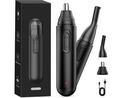 Neushaartrimmer voor Mannen - USB Oplaadbare Pijnloze Trimmer - Voor Neus, Oren en Wenkbrauwen - Voor Mannen - Gezichtstrimmer - Zilver - 1 Stuk