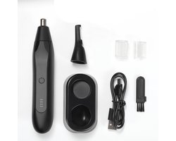 Neustrimmer 2 in 1 - Neustrimmer - Wenkbrauwtrimmer - Mannen - Vrouwen - Neustrimmer - Afspoelbaar - USB Oplaadbaa - Zwart