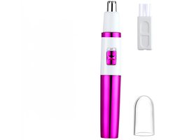 Neustrimmer Mannen En Vrouwen - Neushaartrimmers - Tweezijdig Snijmes + 6600 Tpm Motor - 1 Stuks - Voor Neus, Oren, Wenkbrauwen + Roze Lila