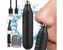 Neustrimmer - Neushaartrimmer - Neushaartrimmers - Oplaadbare trimmer - Oortrimmer - Pijnloze trimmer - Dubbel mesje - IPX7 waterdicht - Gemakkelijk schoon te maken - Neustrimmer Mannen en Vrouwen - Voor wenkbrauwen - Voor gezichtshaar - Afspoelbaar