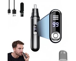 Neustrimmer - Neushaartrimmer - Oortrimmer - Baardtrimmer - Wenkbrauw Trimmer - Neushaartrimmers Heren - Neustrimmer Oplaadbaar - Led-Scherm - Dubbele Rand - Afspoelbaar - Usb Oplaadbaar - Voor Neus En Oorhaar - Voor Mannen En Vrouwen - Zwart