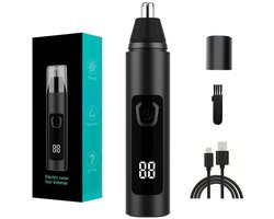Neustrimmer – Oortrimmer – Neushaartrimmers – 2-in-1 Elektrische Trimmer voor Neus- en Oorhaar – USB Oplaadbaar, Afspoelbaar, Dubbele Rand – 7000 RPM, IPX7 Waterdicht – Professionele Trimmer voor Mannen en Vrouwen met LED-Scherm
